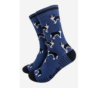 Sock Talk Men's Border Collie Sheepdog Bamboo Socks Blue | Size: 7-11 Sock Talk Blue 7-11