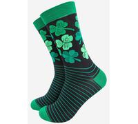 Sock Talk Men's Irish Shamrock Lucky Four Leaf Clover Bamboo Socks in Green | Size: 7-11 Sock Talk Green 7-11