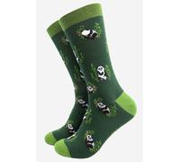 Sock Talk Men's Lazy Panda Bamboo Socks in Green | Size: 7-11 Sock Talk Green 7-11