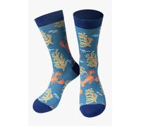 Sock Talk Men's Mens Bamboo Socks Red Lobsters Ocean Animal Socks Blue | Size: 7-11 Sock Talk Blue 7-11