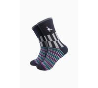 Sock Talk Men's Pigeon Combed Cotton Embroidered Socks in Black/Grey Marl | Size: 7-11 Sock Talk Multicolor 7-11