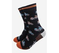 Sock Talk Men's Road Cruiser Motorbikes Bamboo Socks Black | Size: 7-11 Sock Talk Black 7-11