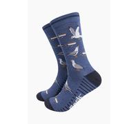 Sock Talk Men's Thieving Seagulls Funny Bamboo Socks in Blue | Size: 7-11 Sock Talk Blue 7-11