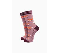 Sock Talk Pink Fox Women's Fluffy Bamboo Socks | Size: 3-7 Sock Talk Pink 3-7