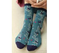 Sock Talk Women's Blackbird Bamboo Socks - Blue | Size: 3-7 Sock Talk Blue 3-7