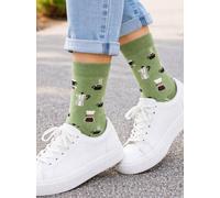 Sock Talk Women's Coffee Lovers Bamboo Socks in Green | Size: 3-7 Sock Talk Green 3-7