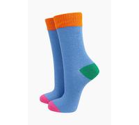 Sock Talk Women's Colour Burst Cotton Glitter Socks in Blue Sock Talk Blue One Size