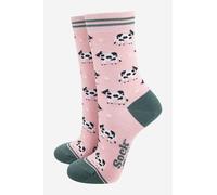 Sock Talk Women's Cows Daisy Flowers Farm Animals Bamboo Ankle Socks in Pink | Size: 3-7 Sock Talk Pink 3-7