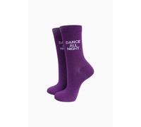 Sock Talk Women's Dance All Night Combed Cotton Glitter Socks in Purple | Size: 3-7 Sock Talk Purple 3-7
