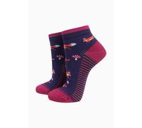 Sock Talk Women's Fox Bamboo Trainer Socks in Navy | Size: 3-7 Sock Talk Navy 3-7
