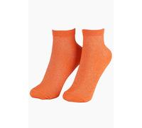 Sock Talk Women's Glitter Anklet Trainer Socks in Orange | Size: 3-7 Sock Talk Orange 3-7