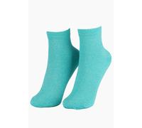 Sock Talk Women's Glitter Anklet Trainer Socks in Turquoise | Size: 3-7 Sock Talk Turquoise 3-7