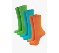 Sock Talk Women's Glitter Socks Green Orange Aqua (3 Pack) | Size: 3-7 Sock Talk Multicolor 3-7
