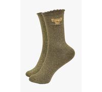 Sock Talk Women's Glitter Socks - Khaki, Embroidered Bee in Khaki | Size: 3-7 Sock Talk Khaki 3-7