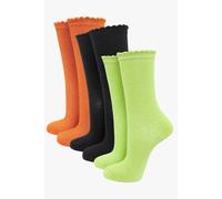 Sock Talk Women's Glitter Socks Lime Black Orange (3 Pack) | Size: 3-7 Sock Talk Multicolor 3-7
