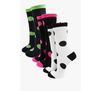 Sock Talk Women's Large Polka Dot Glitter Socks Fuchsia Lime Grey (3 Pack) | Size: 3-7 Sock Talk Multicolor 3-7