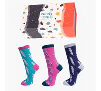 Sock Talk Women's Leopard Print Lightning Bolt Bamboo Socks Gift Box | Size: 3-7 Sock Talk Multicolor 3-7