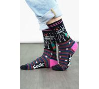 Sock Talk Women's Let's Get Fizzical Combed Cotton Funny Ankle Socks in Black | Size: 3-7 Sock Talk Black 3-7