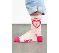 Sock Talk Women's Love You Watts Combed Cotton Funny Ankle Socks in Cream | Size: 3-7 Sock Talk Cream 3-7
