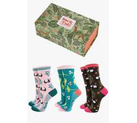 Sock Talk Women's Pandas Parakeets Jungle Animals Bamboo Socks Gift Box | Size: 3-7 Sock Talk Multicolor 3-7