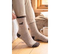 Sock Talk Women's Sausage Dog Embroidered Wool Socks in Beige | Size: 3-7 Sock Talk Beige 3-7