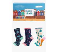 Sock Talk Women's Sealife Sea Turtles Bamboo Socks Gift Box in Blue | Size: 3-7 Sock Talk Blue 3-7