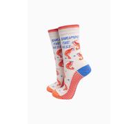 Sock Talk Women's Shrimply The Best Combed Cotton Socks in Cream | Size: 3-7 Sock Talk Cream 3-7