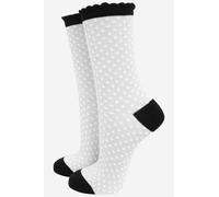 Sock Talk Women's Small Polka Dots Glitter Ankle Socks in Light Grey | Size: 3-7 Sock Talk Light Grey 3-7