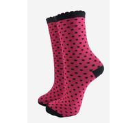 Sock Talk Women's Small Polka Dots Glitter Ankle Socks in Pink | Size: 3-7 Sock Talk Pink 3-7