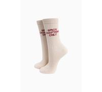 Sock Talk Women's Spicy Chapters Combed Cotton Glitter Socks in Cream | Size: 3-7 Sock Talk Cream 3-7