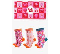 Sock Talk Women's Summer Vibes Bamboo Socks Gift Set in Pink | Size: 3-7 Sock Talk Pink 3-7