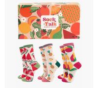 Sock Talk Women's Tropical Fruit Bamboo Socks Gift Box | Size: 3-7 Sock Talk Multicolor 3-7