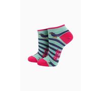 Sock Talk Women's Winding Sausage Dog Bamboo Trainer Socks in Mint in Green | Size: 3-7 Sock Talk Green 3-7