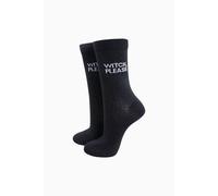 Sock Talk Women's Witch Please Combed Cotton Glitter Socks in Black | Size: 3-7 Sock Talk Black 3-7