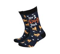 Sock Therapy Mens Novelty Colourful Bamboo Socks Smart Design Comfortable Breathable Socks - Number One Dog Dad