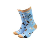 Sock Therapy Men's Novelty Socks, 1 Pair, UK Size 8-11, EU 40-46, Dog Lover Pattern, 75% Bamboo Viscose/24% Nylon/1% Elastane, Adult, 23cm Height, Sustainable Comfort, Casual