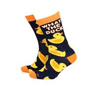 Sock Therapy Mens Novelty Socks Funky Pattern Colorful Fun Dress Socks Smart Design Animal Print Comfortable Breathable Socks Non Slip Great Gift - What the Duck