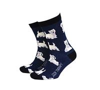 Sock Therapy Mens Novelty Socks Therapy Funky Pattern Colorful Fun Dress Socks Smart Design Animal Print Comfortable Breathable Socks Non Slip Great Gift - Westie