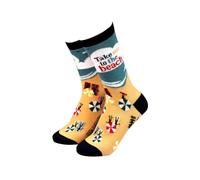 Sock Therapy Women's Novelty Socks, 1 Pair, Beach Design, UK 4-7/EU 36-41, 75% Bamboo Viscose Blend, Sustainable Comfort