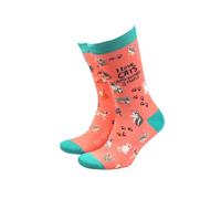 Sock Therapy Women's Novelty Socks, 1 Pair, Cat Pattern, 75% Bamboo Viscose/24% Nylon/1% Elastane, UK 4-7/EU 36-41, 23cm Height