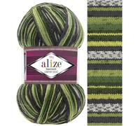 Sock Yarn 100 g Superwash Comfort Sock Wool 420 m 75% SW Wool - 25% Polyamide Hand Knitting Yarn Multicoloured Sweater Vest Cardigan Blouse Scarve Hat Beanie Bootie Mitten Beret (2696)