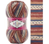 Sock Yarn 100 g Superwash Comfort Sock Wool 420 m 75% SW Wool - 25% Polyamide Hand Knitting Yarn Multicoloured Sweater Vest Cardigan Blouse Scarve Hat Beanie Bootie Mitten Beret (7841)