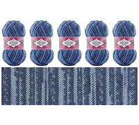 Sock Yarn 5 x 100 g Superwash Comfort Sock Wool 420 m 75% SW Wool - 25% Polyamide Hand Knitting Yarn Multicoloured Sweater Vest Cardigan Blouse Scarve Hat Beanie Bootie Mitten Beret (7677)