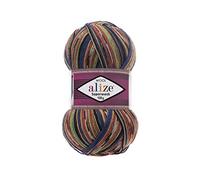 Sock Yarn by Alize Superwash 4ply 100g 75% Wool/25% Nylon Self Patterning Shade 2701