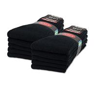 sockenkauf24 10 | 20 | 30 Pairs Crew Socks Sports Tennis Socks for Women & Men in 5 Colours - Sizes 35-50 available (UK 12-14 | EU 47-50, 10 Pairs | Black)