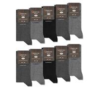 sockenkauf24 10 Pairs Women & Men Comfort Socks without elastic strap without seam with comfortable elastic around the ankles Cotton Black Navy Denim (12-14, 4 x Grey | 4 x Anthracite | 2 x Black)