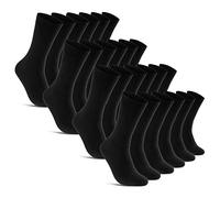 sockenkauf24 6 | 12 | 24 Pairs THERMAL Socks for Women & Men Terry Cloth Black Cotton with comfortable elastic (9-11, 24 Pairs | Black)
