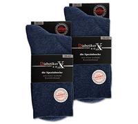 sockenkauf24 6 Pairs Socks with comfortable elastic without rubber & without seam 97% Cotton Women & Men multiple colours (9-11, Denim)