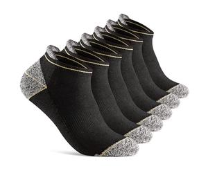 sockenkauf24 Work Trainer Socks Men's Short Work Summer Work Socks with Reinforced Heel and Toe, Padded Sole, with Heel Protection, 6 Pairs Black, 43-46