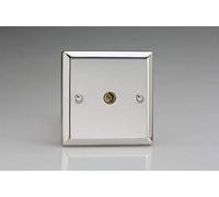 Varilight 1 Gang Single Satellite TV Socket, Classic Polished Chrome - XC8S